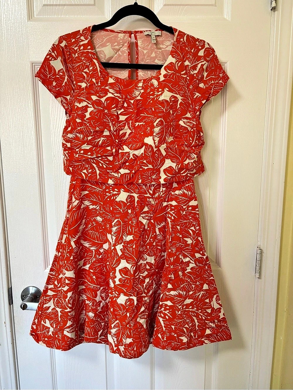 Joie Floral Mini Dress in Red & White Size XS